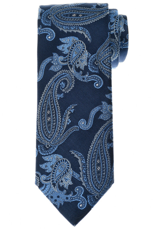 Brioni Tie Silk Blue Gray Paisley