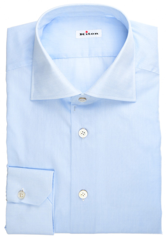 Kiton Shirt Blue Extra Light Weight