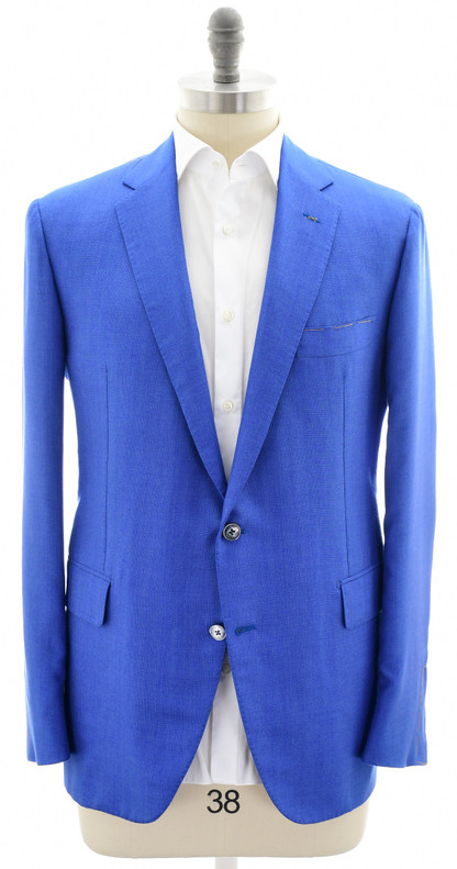 Zilli Sport Coat Blue Cashmere Silk