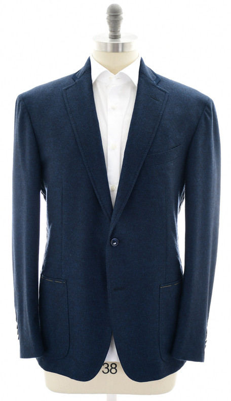 Zilli Sport Coat Dark Blue Suede Details