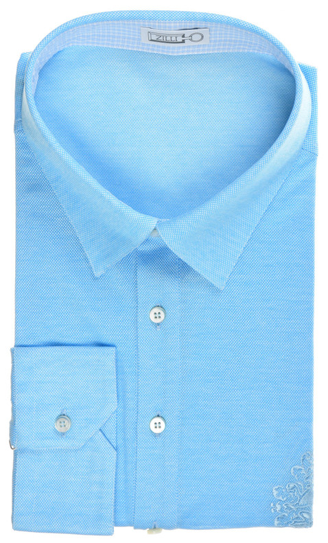 Zilli Polo Shirt Pique Knit Blue