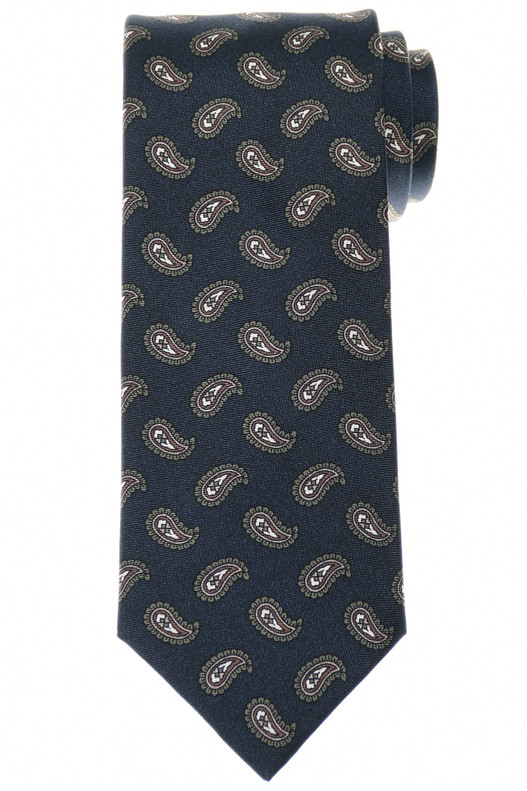 Brioni Tie Silk Blue Green Paisley