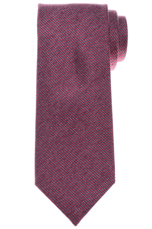Brioni Tie Woven Silk Red Blue Micro