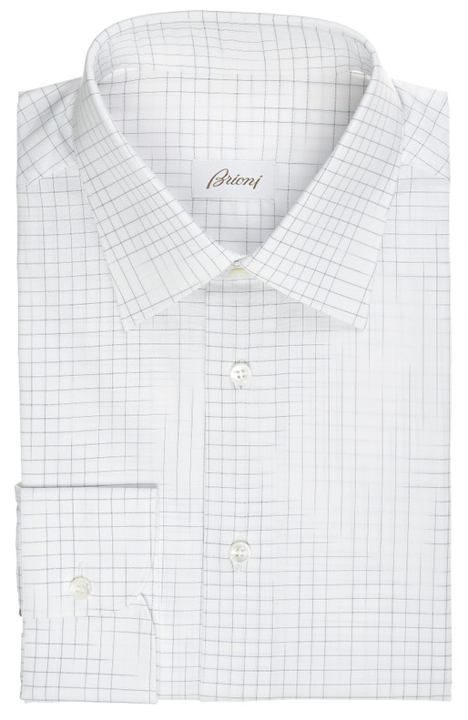 Brioni Shirt Brunico White Broken Check