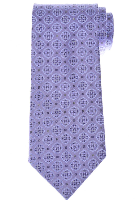 Stefano Ricci Silk Tie Purple Gray Medallion