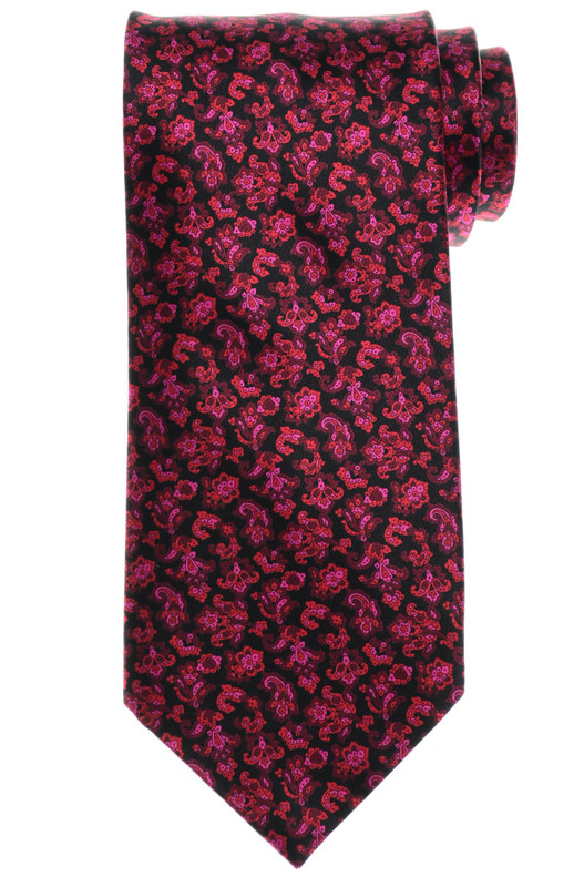 Stefano Ricci Silk Tie Luxury Collection Red Black Paisley