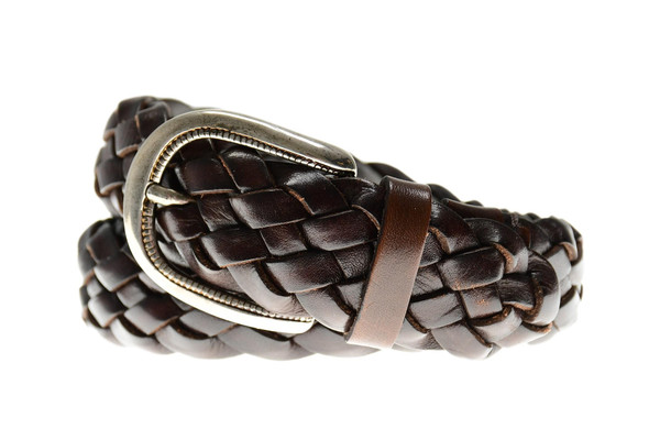 Brunello Cucinelli Belt Braided Leather Detailed Buckle Dark Brown