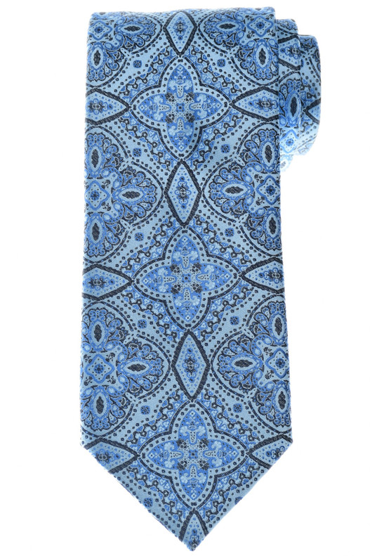Stefano Ricci Silk Tie Blue Medallion