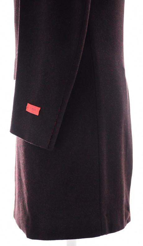 Isaia Napoli Portofino Coat Aqua Cashmere Burgundy