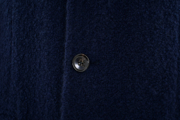 Isaia Napoli Portofino Coat Luxury CashBoucle Cashmere Silk Blue