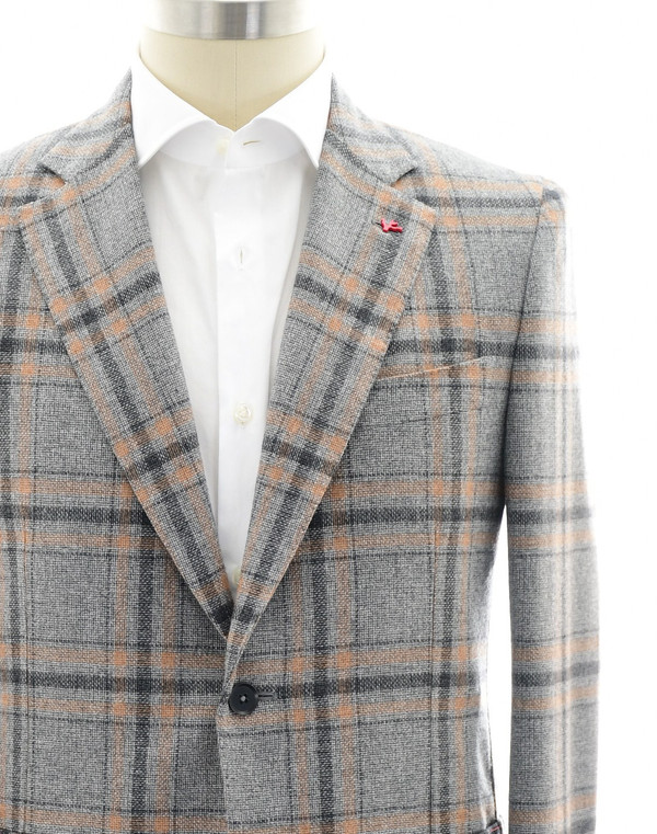 Isaia Sport Coat Jacket 'Sailor' Size  Gray Plaid SC