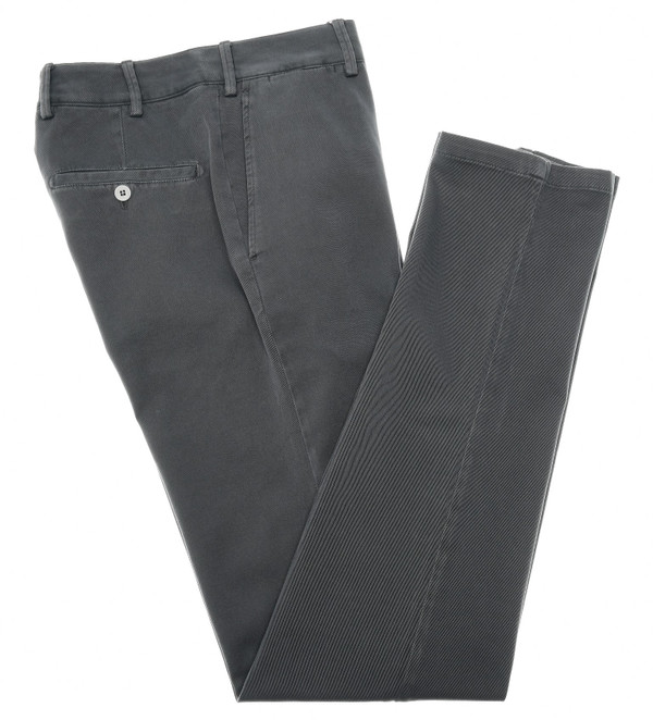 Isaia Pants Cotton Stretch Twill Gray