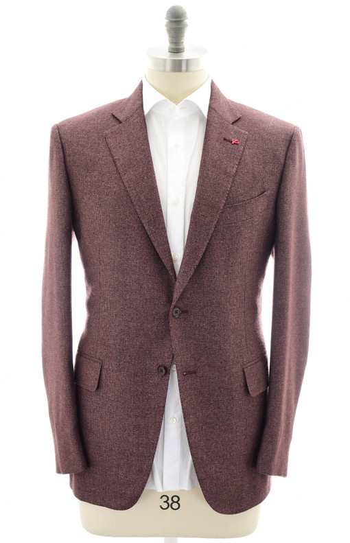 Isaia Sport Coat Jacket 'Gregory' Wool Silk Plum Purple
