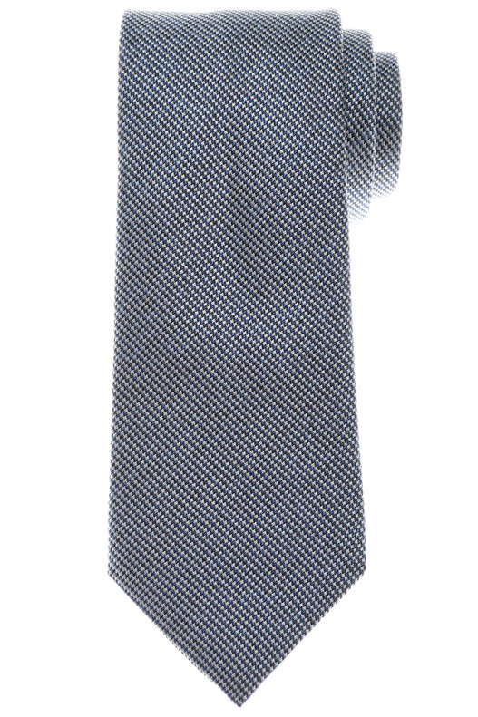Brioni Tie Woven Silk Blue Gray Micro