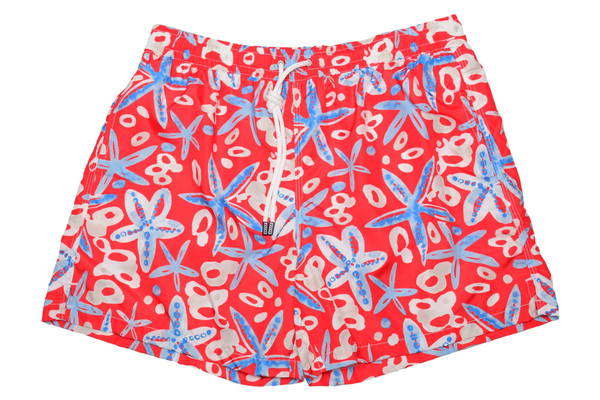 Fedeli Swim Short Maldive Airstop Red Blue Starfish