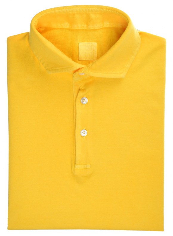 Fedeli Polo Shirt 'Zero' Short Sleeve Cotton Jersey Giza Organic Yellow