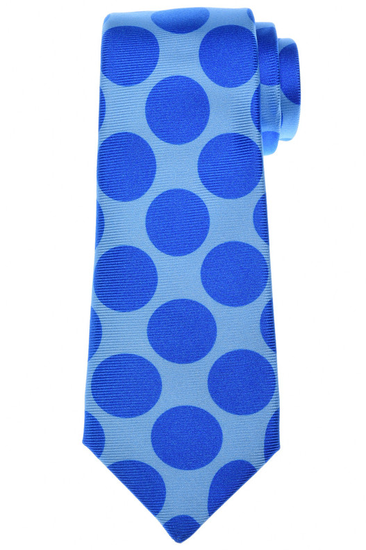 Kiton Napoli Tie Silk Blue Circle