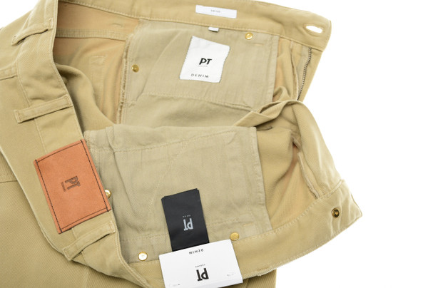 PT Torino Swing 5 Pocket Pants Jeans Soft Brushed Twill Khaki Brown