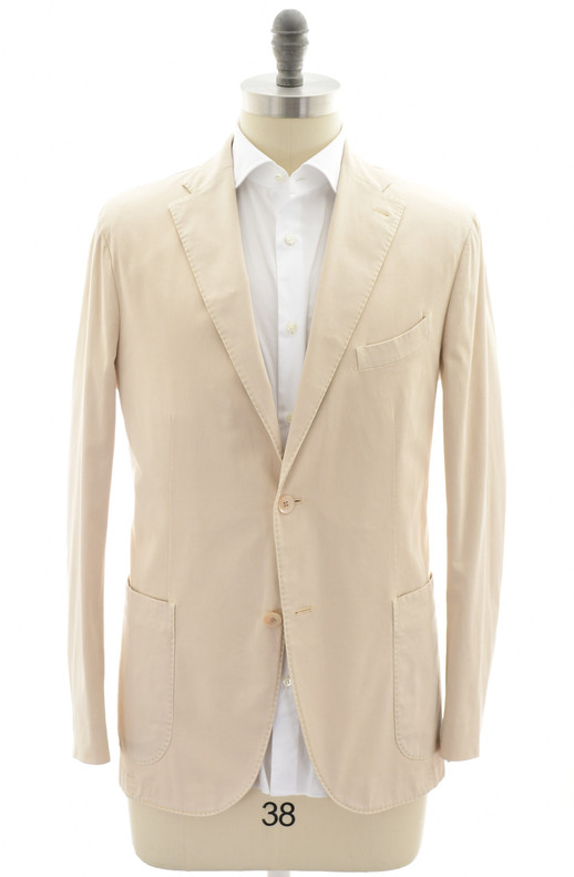 Boglioli Jacket Sport Coat Cotton Stretch Twill Beige