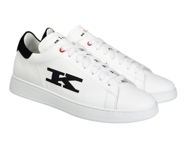 Kiton Sneakers Shoes EVA With K Logo White Black Kiton Sneakers Shoes EVA With K Logo White Black