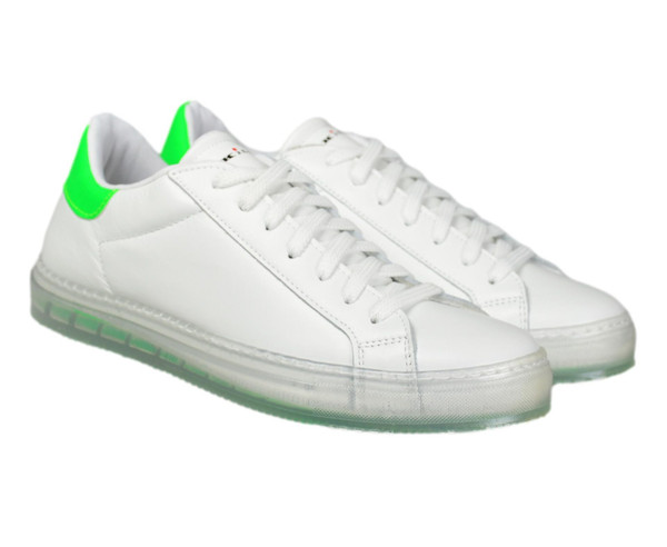 Kiton Sneakers Shoes Transparent Sole White Green