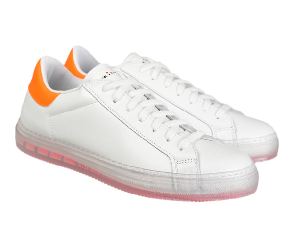 Kiton Orange White Sneakers – Premium Men's Italian Designer Shoes Sale