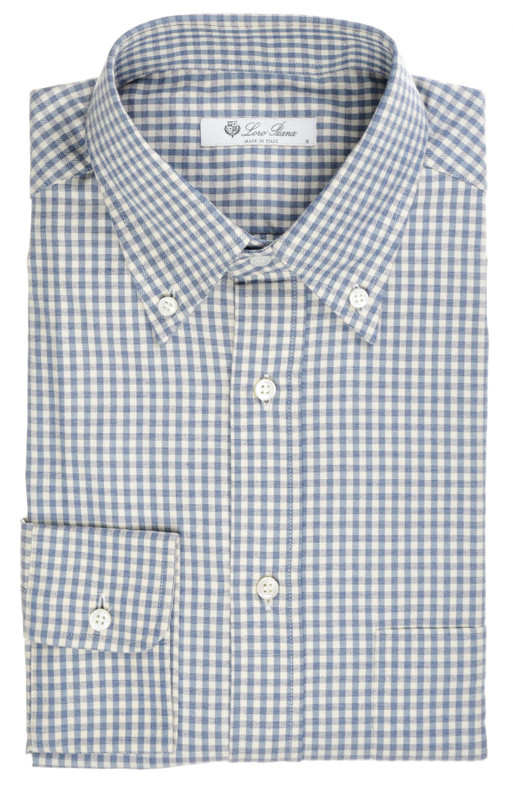 Loro Piana Shirt 'Alfred' Cotton Blue Check