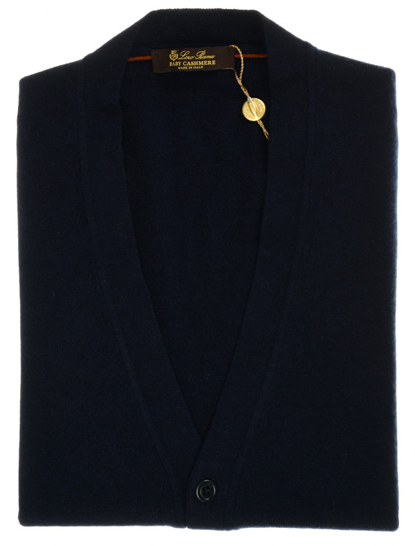 Loro Piana Sweater Cardigan Classic Baby Cashmere Dark Blue