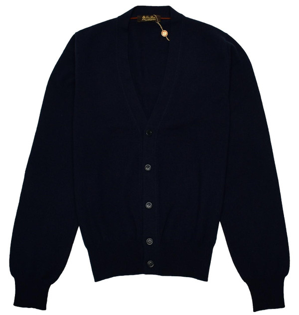 Loro Piana ダークブルー カーディガン Loro Piana ダークブルー カーディガン Loro Piana - Silk and