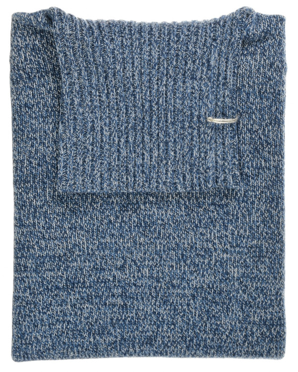 Brunello Cucinelli Sweater Turtleneck Wool Cashmere Silk Blue