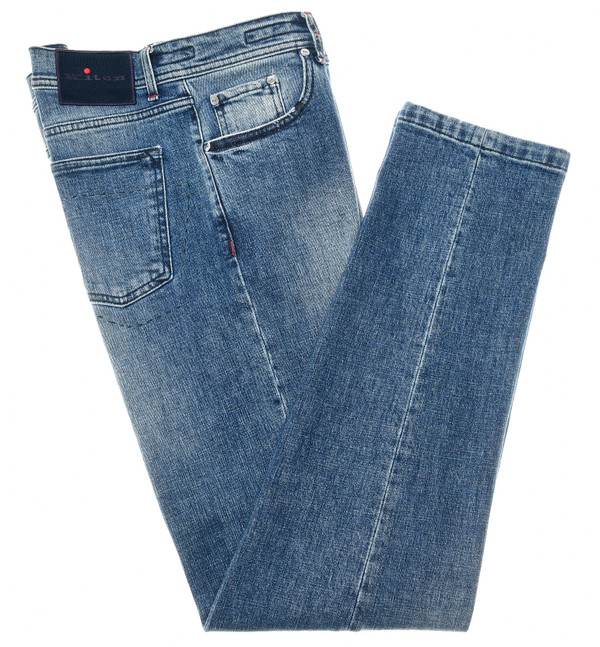 Kiton Jeans Limited Edition Cotton Stretch Denim Slim Fit Blue