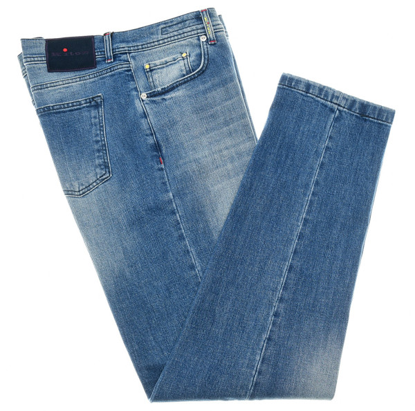 Kiton Jeans Cotton Stretch Denim Slim Fit Blue