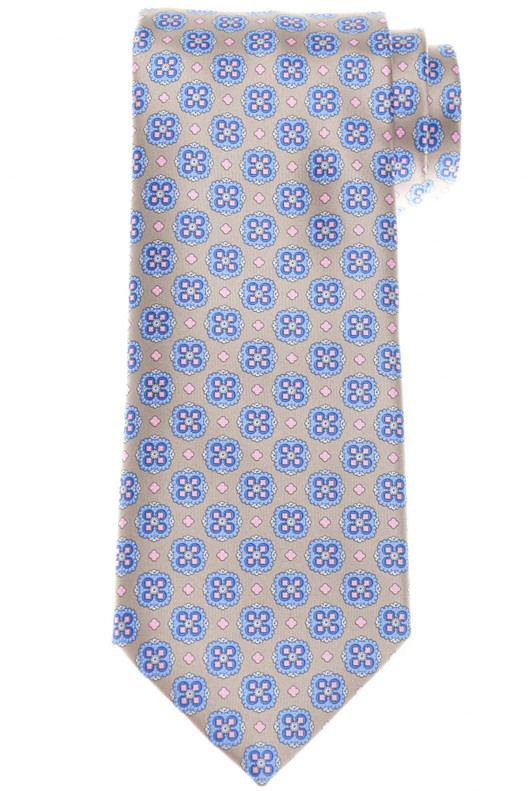 Stefano Ricci Luxury Collection Tie Blue Pink Brown Medallion