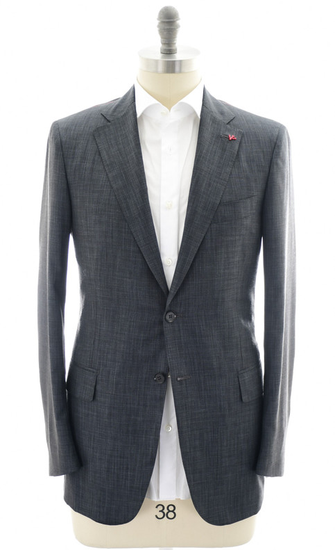 Isaia Sport Coat Jacket Blazer Gray Solid