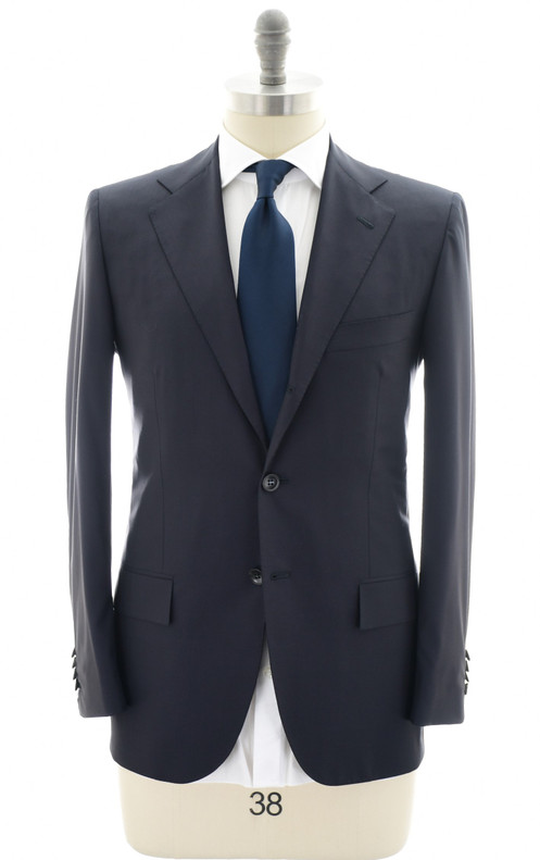 Kiton Suit EVO Trim Fit Wool Cashmere Dark Navy Blue