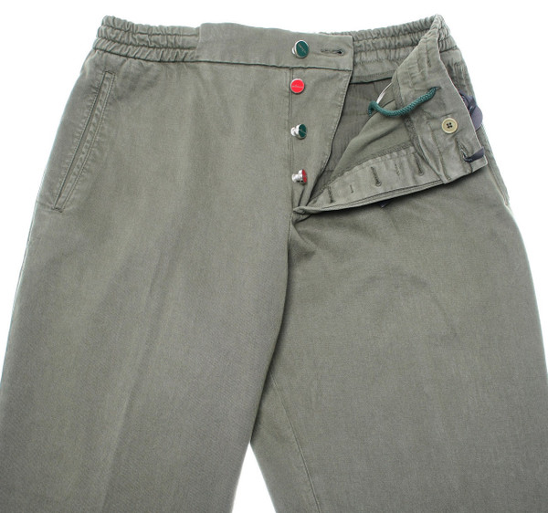 パンツ Kiton Loose leg pants Kiton Pants Drawstring Lyocell Stretch Soft Twill Green