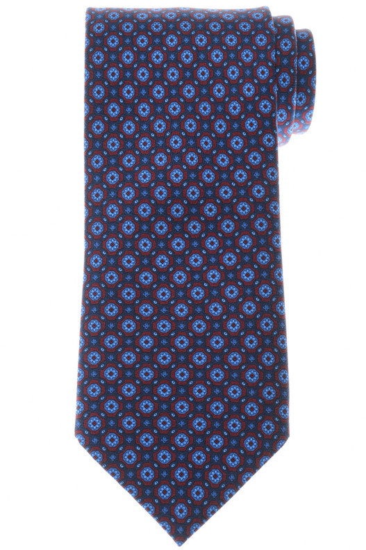Stefano Ricci Tie Red Blue Medallion