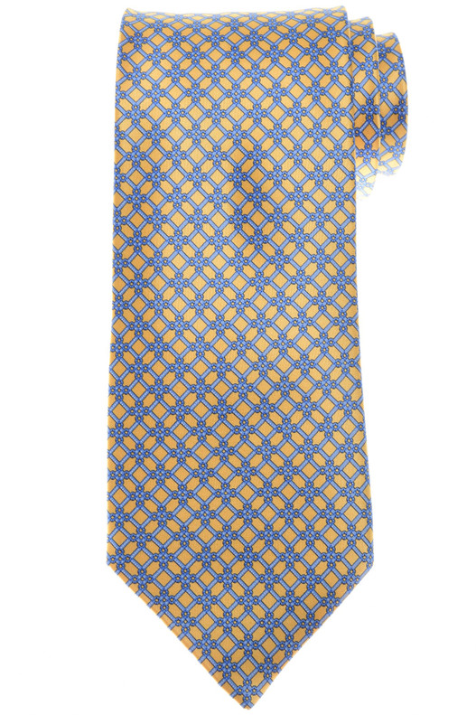 Stefano Ricci Luxury Collection Tie Yellow Blue Geometric