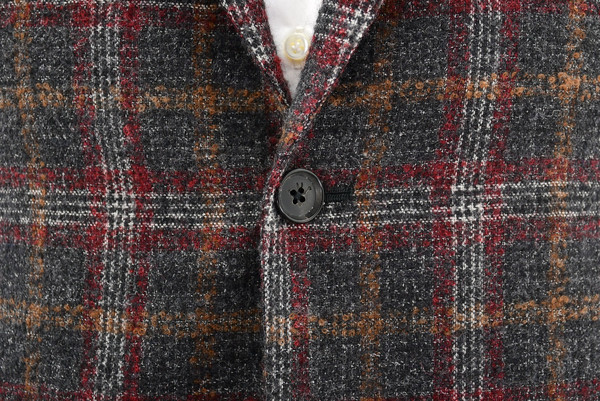 Isaia Sport Coat Jacket Blazer Cortina Alpaca Red Gray Plaid