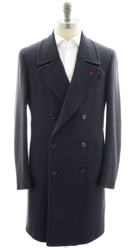 Isaia Napoli Marshall Coat Cashmere Blue