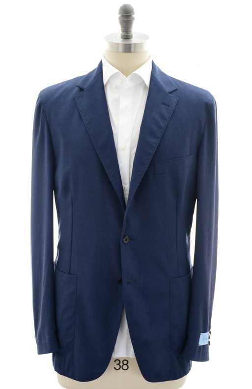 Belvest Sport Coat Jacket Unconstructed Wool Blue Solid