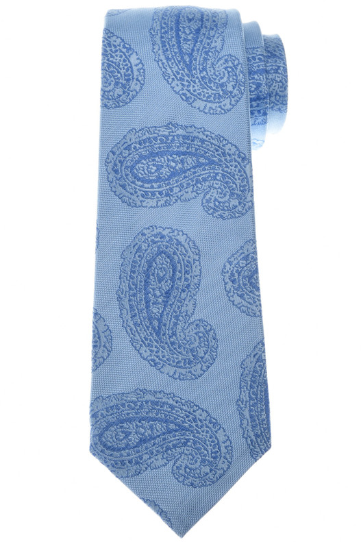 Kiton Collection Men's Italian Designer Discount Tie Luxury Silk Blue Paisley