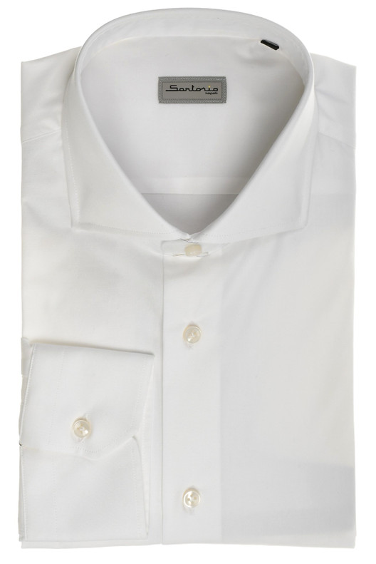 Sartorio By Kiton Napoli Shirt Cotton Stretch White Sartorio By Kiton Napoli Shirt Cotton Stretch White