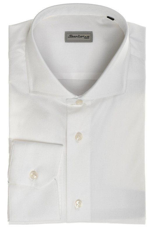 Sartorio By Kiton Napoli Shirt Cotton Stretch White Sartorio By Kiton Napoli Shirt Cotton Stretch White