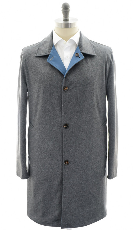 Kired by kiton Coat Reversible Cashmere "PEAK" Size 38 Gray Kired by kiton Coat Reversible Cashmere "PEAK" Size 38 Gray