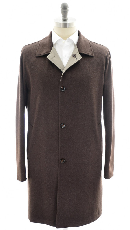 Kired by kiton Coat Reversible Cashmere "PEAK" Size 38 Brown Kired by kiton Coat Reversible Cashmere "PEAK" Size 38 Brown