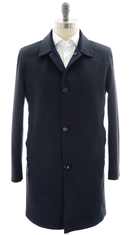 Kired by kiton Coat Reversible "PEAK" Size 38 Navy Blue