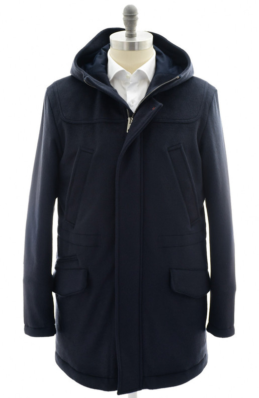 Kired by kiton Hooded Parka Coat "TIKO" Size 38 Dark Navy Blue Kired by kiton Hooded Parka Coat "TIKO" Size 38 Dark Navy Blue
