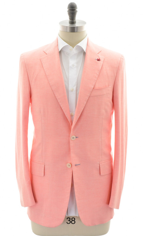 Isaia Sport Coat Jacket Blazer "Base 5" Cotton Linen Orange