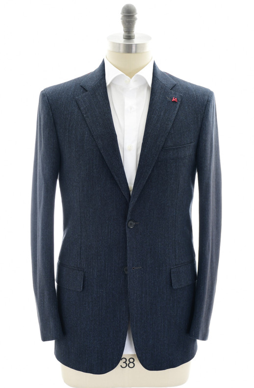 Isaia Sport Coat Jacket Blazer "Base 5" Cotton Blue Denim